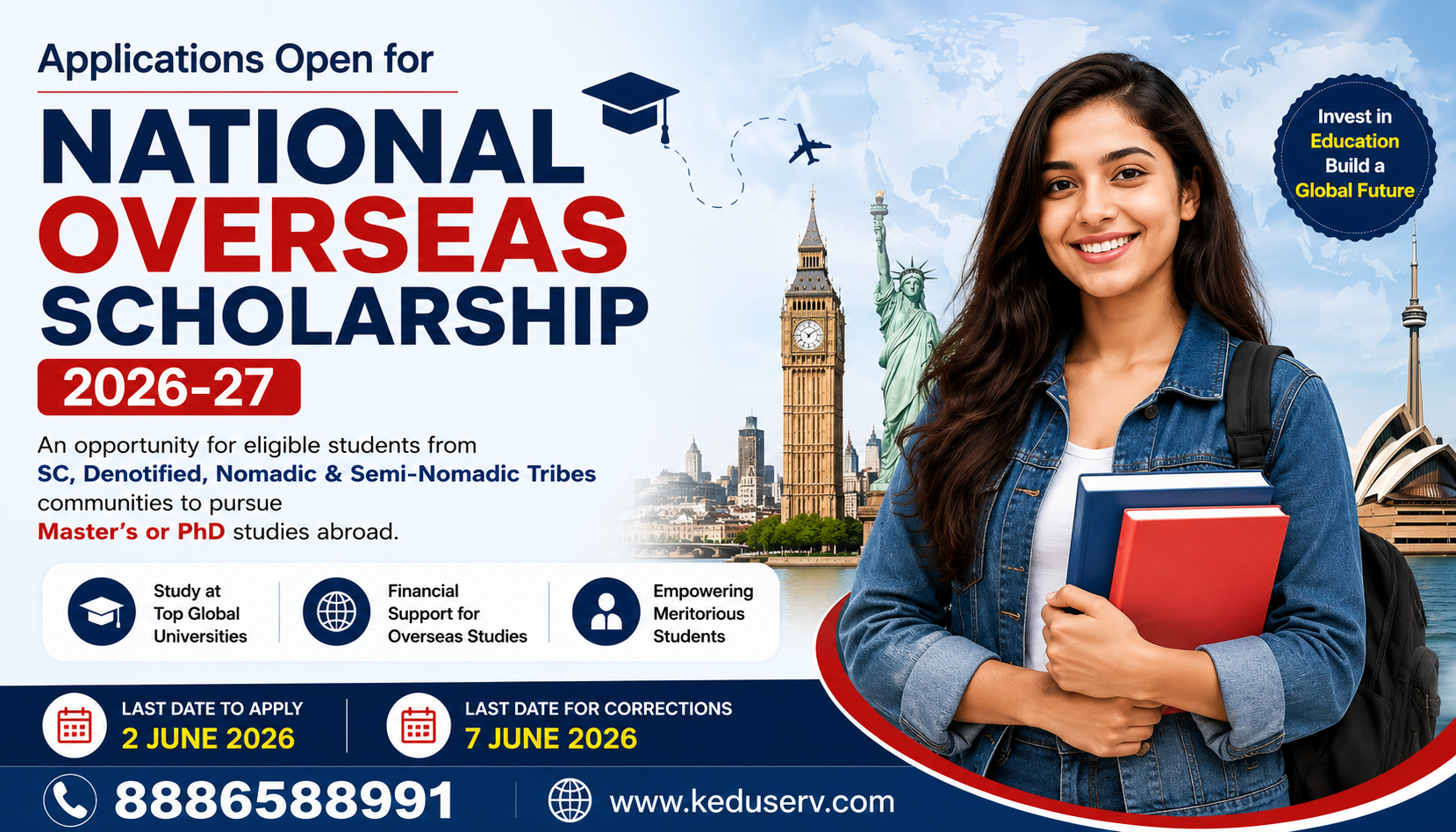 National Overseas Scholarship 2026-27 Applications Now Open for Study Abroad Students