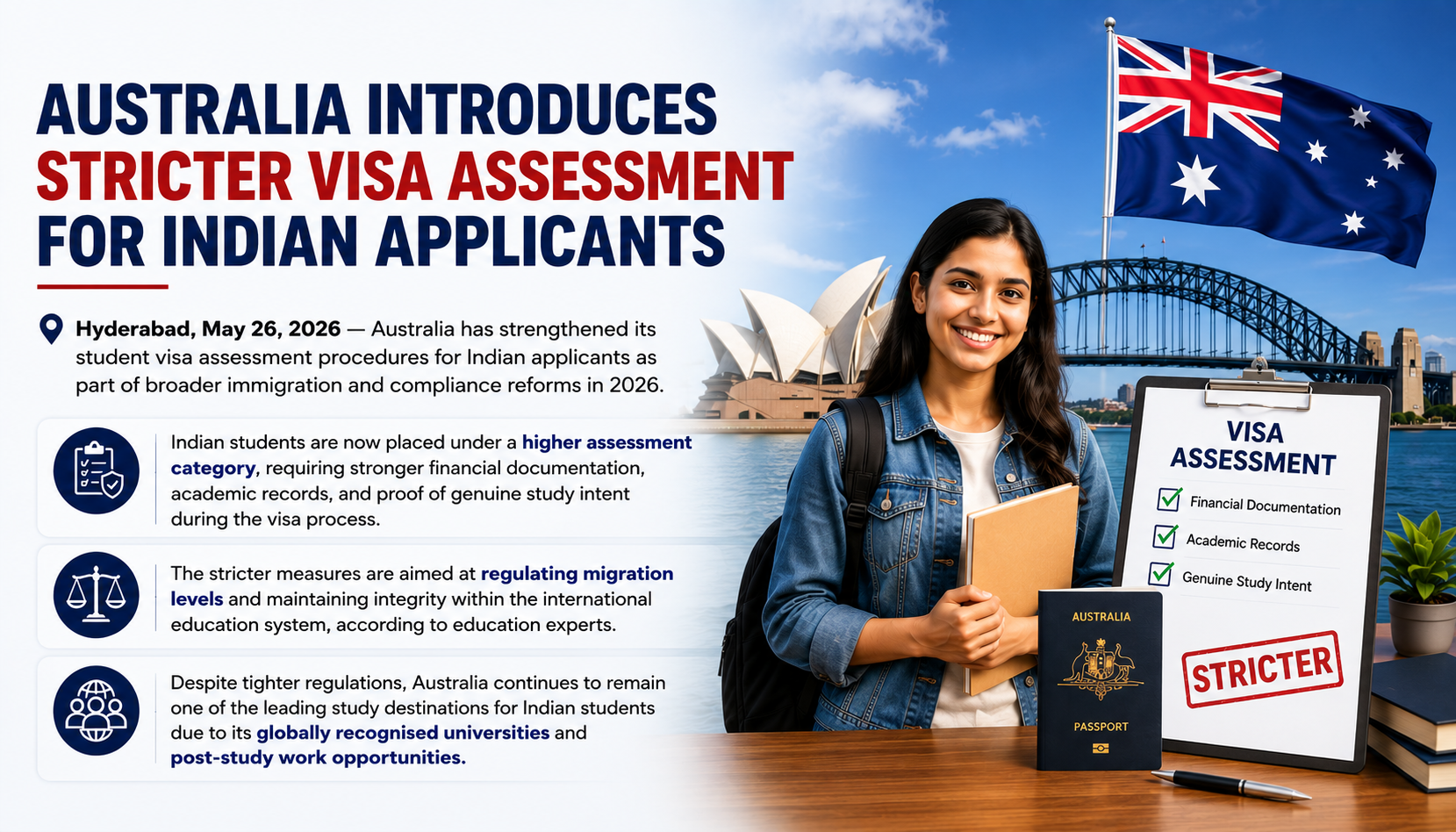 Australia Tightens Student Visa Assessment for Indian Applicants in 2026